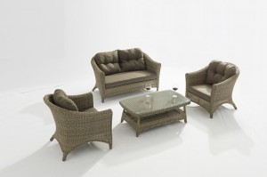 Garden Furniture Classical CHARLESTON Alum. Wicker Lounge 4pcs Set