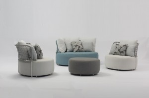 Cobblestone alum. upholstery sofa for outdoor
