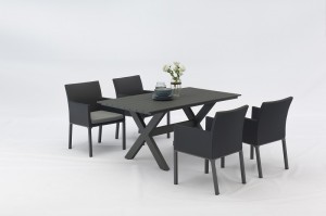 VISTA Aluminium Textilene Dining 7pcs Set Outdoor Garden Patio Furniture China Factory Supplies