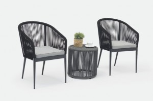 Ecco Top Sale Alum. Rope Stackable Dining Chair Factory Direct Sale