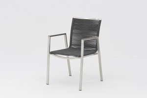 Lugano Chair Modern Stainless Steel Outdoor Patio Garden Furniture Conversation Dining Chairs