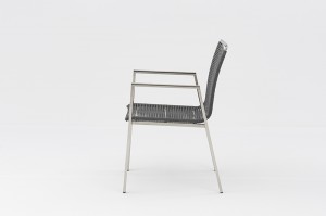 Lugano Chair Modern Stainless Steel Outdoor Patio Garden Furniture Conversation Dining Chairs