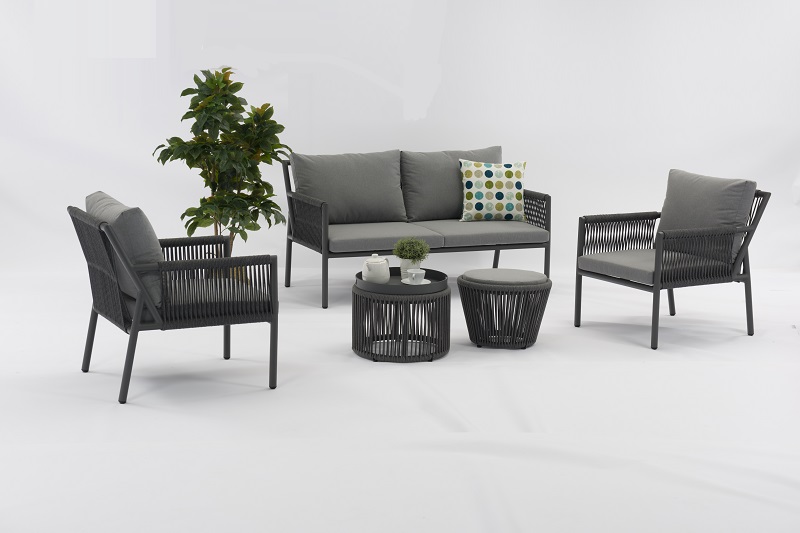 Big Discount	Stainless Steel Teak Table	- Outdoor Furniture ARONA Lounge Sofa 5pcs Set – Jacrea