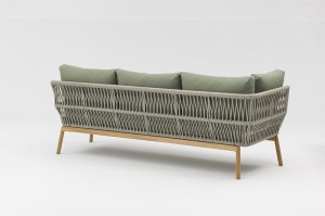 Alicante Corner Sofa 5pcs Set – Teak Modern Patio Furniture Aluminum Sofa Luxury Outdoor Sofa Set