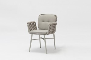 Ascona New Design Alum. Rubber Rope Dining Chair KD Carton Box Packing