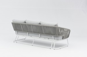 Bari Alum. Rope Sofa 5pcs Set – K/D Outdoor Garden Rope Metal Chairs Furniture Outdoor Patio Furniture