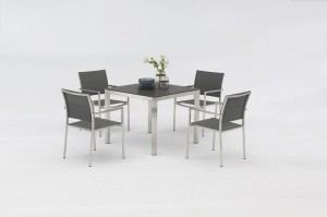 Beja Stainless Steel Table 90x90cm fit for 4 people dinning set