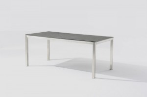 Outdoor Furniture BEJA Stainless Steel Glass Dining Table 90×90/180×90/220x100cm