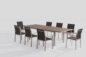 Outdoor Furniture  BRIGHTON  Alum. Dining Set With Extension Table