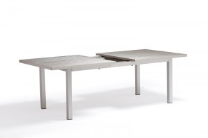Brighton brushed alum. extension flexible 200-260x105cm for 10 family weekend party table