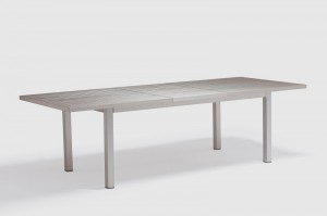 Brighton brushed alum. extension flexible 200-260x105cm for 10 family weekend party table