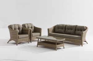 Garden Furniture Classical CHARLESTON Alum. Wicker Lounge 4pcs Set