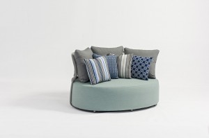 Cobblestone alum. upholstery sofa for outdoor