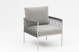 High-Quality Stylish Modern Como Stainless Steel Frame 5pcs Sofa For Garden
