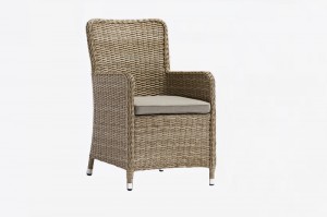 DATURA Alum. Twin Half Round Wicker Dining Chair Classic Design With Cushion