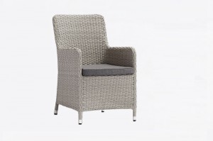 DATURA Alum. Twin Half Round Wicker Dining Chair Classic Design With Cushion