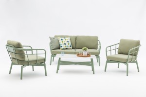 Dova Sofa 4pcs Set – K/D  Metal Aluminum Lounge Set Patio Furniture Garden Sets