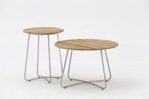 Ascona New Design Alum. Rubber Rope Lounge with teak wood table