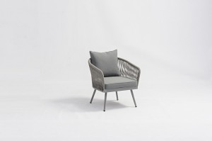 Outdoor Furniture ECCO Alum. Rope Lounge Set K/D Comfort Cushion