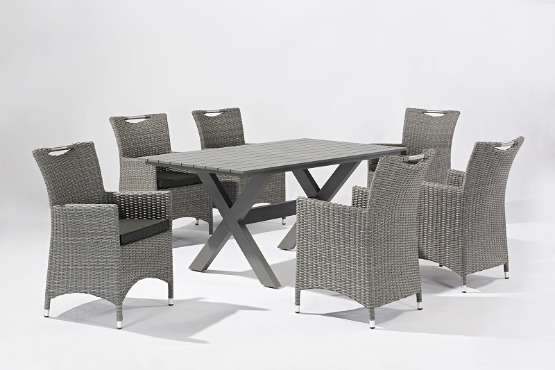 Ordinary Discount	Ceramic Glass Table	- Outdoor Furniture EDINBURG Alum. Wicker Dining 7pcs Set – Jacrea