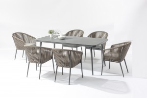 Factory Price For	Outdoor Chair And Table	- Outdoor Furniture Manufacture   ECCO  Alum. Textilene Rope Dining Set – Jacrea