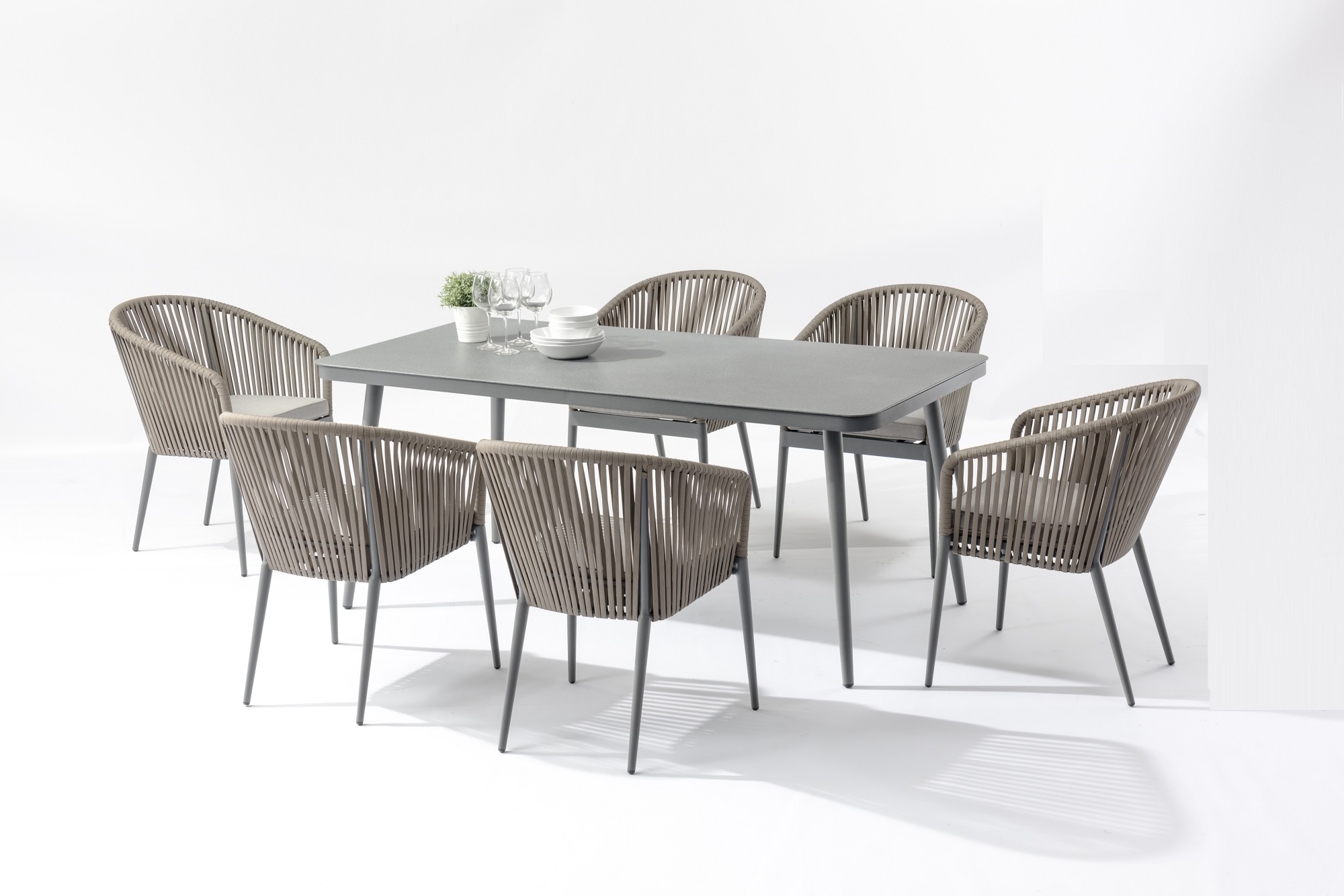 Factory selling	Alum. Rope Chair	- Outdoor Furniture Manufacture   ECCO  Alum. Textilene Rope Dining Set – Jacrea