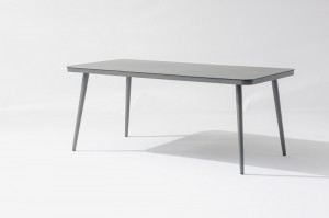 ECCO Alum. Stone Glass Dining Table 90×90/180x90cm China Factory Outdoor Garden Patio Furniture