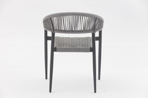 Silla de cuerda de aluminio de Friburgo Sillas de metal de cuerda de jardín al aire libre Muebles de ocio
