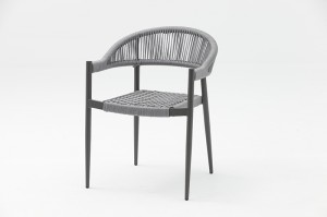 Silla de cuerda de aluminio de Friburgo Sillas de metal de cuerda de jardín al aire libre Muebles de ocio