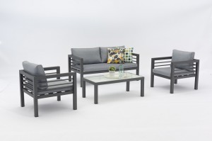 GROSSETO  Full Alum. Lounge Set One Box Packing Mail Order Internet Selling Outdoor Garden Patio Furniture China Factory