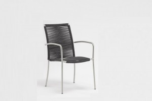 Outdoor Furniture HANNOVER Stainless Steel Olefin Rope Arm Chair