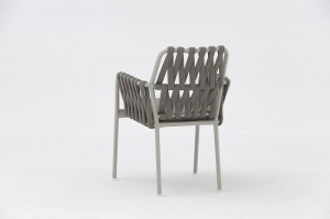 New design Hela alum. rubber rope stackable dining chair