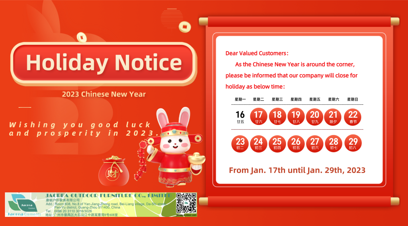 Happy Chinese New Year & Holiday Notice