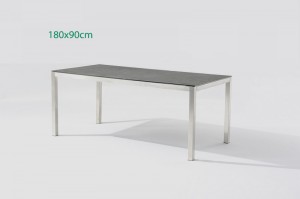 BEJA Good Sell Stainless Steel Dining Table 90x90cm,180x90cm, 220x100cm Outdoor Garden Patio Furniture China Factory Supplies