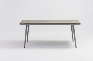 Ecco Alum. Stone Glass Dining Table 90×90/180x90cm China Factory Outdoor Garden Patio Furniture