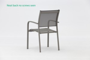 Posei Aluminium Textilene Chair Stackable Dinning Arm Factory Direct Sale