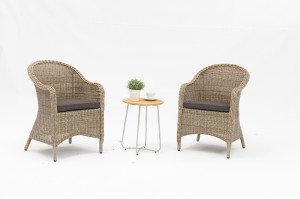Leice Classic Alum. Round Wicker Dining Chair Outdoor Garden Patio Furniture