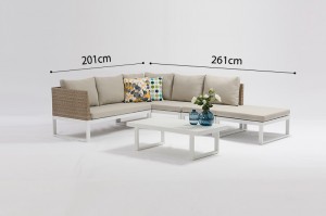 KOLN Aluminium Rattan Lounge Set K/D Modular Sofa Outdoor Garden Patio Furniture China Factory Supplies