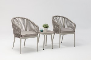 Ecco Top Sale Alum. Rope Stackable Dining Chair Factory Direct Sale