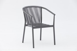 Kalony Aluminum Rope Chair Outdoor Garden Rope Metal Chairs Patio Furniture