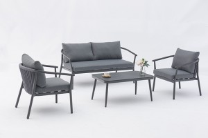 Kalony Alum. Rope Sofa Set K/D Modern Quickest Delivery Garden sofa Powder Coated 4pcs Set