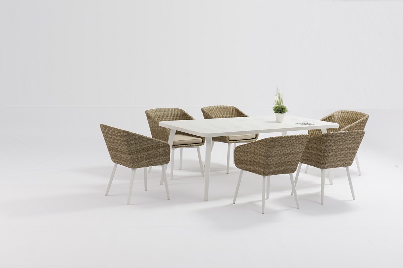 Factory wholesale	Garden Furniture Set	- Garden Outdoor Furniture KIVIK Alum. Wicker Dining Set With 6 Chairs – Jacrea