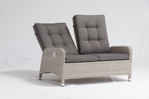 Lagan alum. wicker sofa with air pump adjustable back