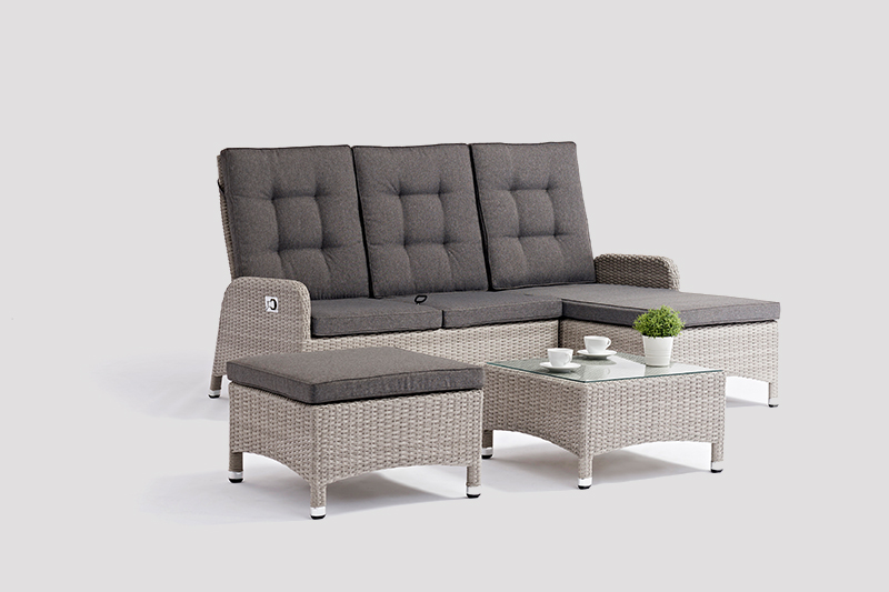 Outdoor Funiture Factory LAGAN Alum. Wicker  Lounge 4pcs Set With Air Pump Positioning Featured Image