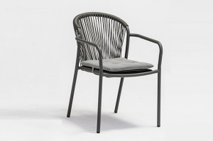 Lesvos alum. rope arm chair side chair stackable Vivi foldable alum. table