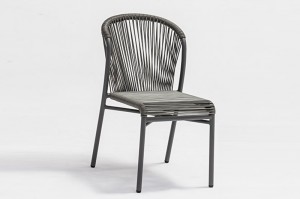 Lesvos alum. rope arm chair side chair stackable Vivi foldable alum. table