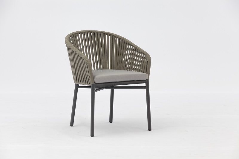 Factory wholesale	Textilene Strap Lounge Set	- Jacrea Outdoor Furniture LETO New Olefin Rope Design Dining Chair With Seat Cushion – Jacrea