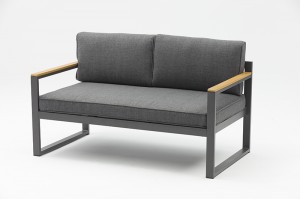 Lolland Alum. Corner Sofa 4pcs set With Lounger – K/D Aluminum Lounge Set