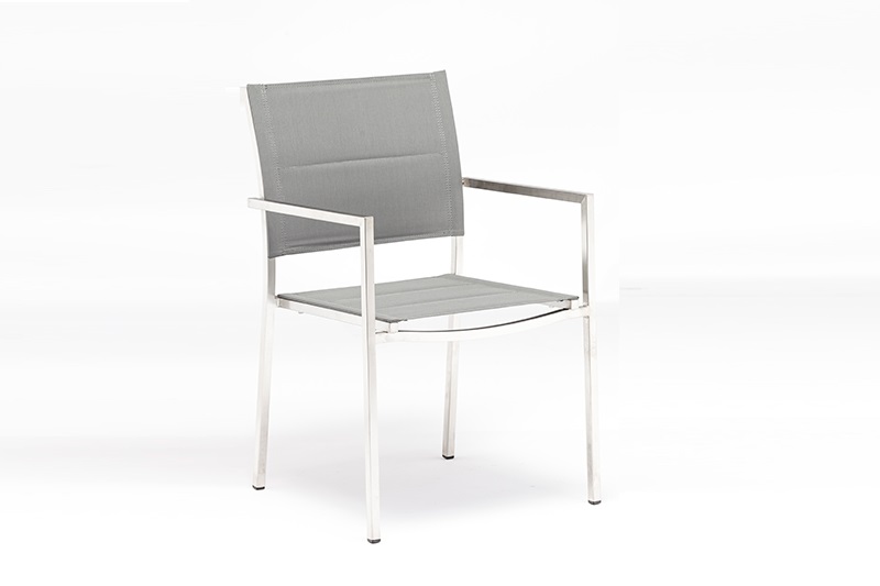 Original Factory	Alum. Textilene Chair With Padding	- Outdoor Furniture MELA   Stainless Steel Arm Chair – Jacrea