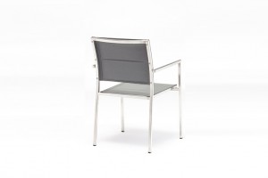 Mela All Weather Outside Patio Stainless Steel Furniture Textilene Armrest Chair